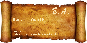 Bogert Adolf névjegykártya